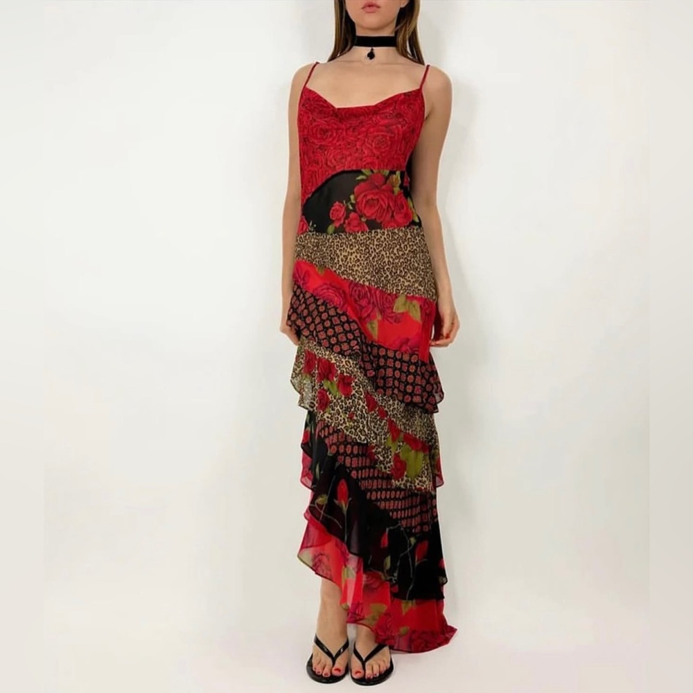 Vintage Victoria’s Secret Tier Rose Maxi Dress - Picture 9 of 12